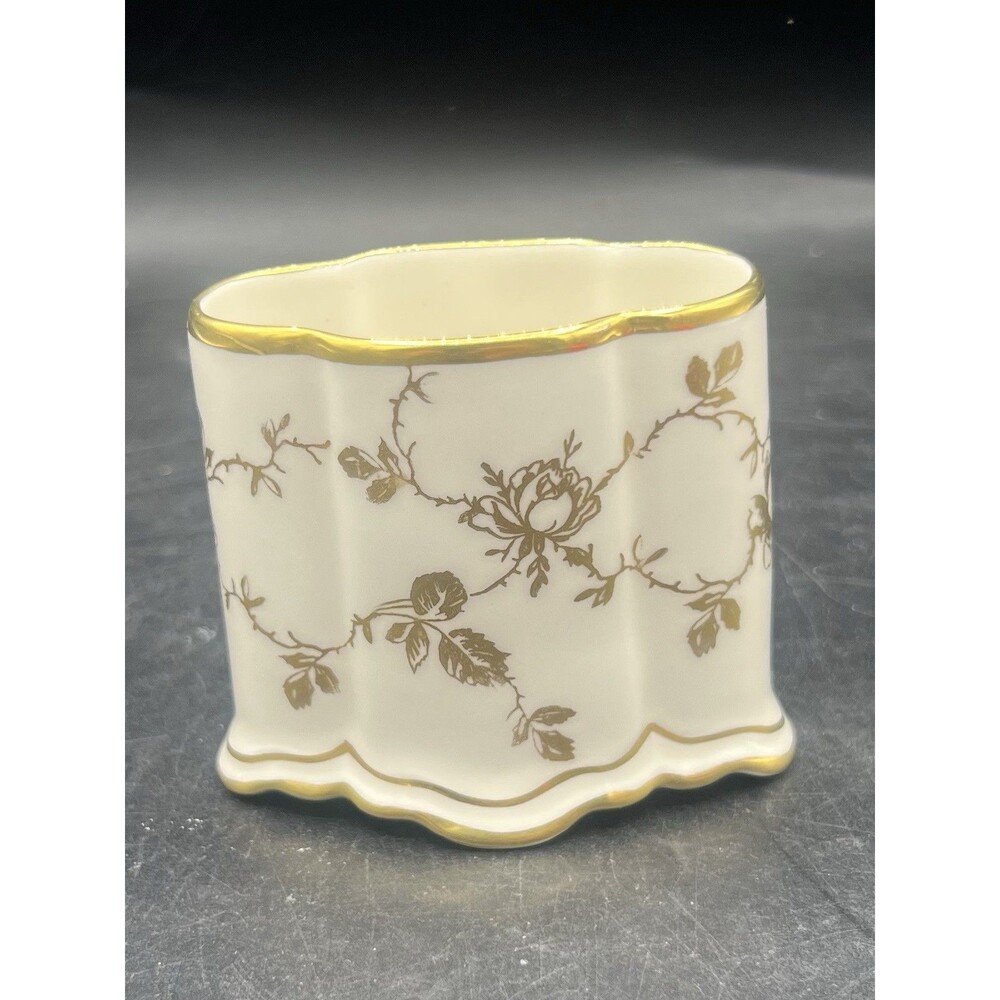 VTG Lindner Bavaria Gold Rose Floral Scroll Toothpick Cigarette Holder 2.25”